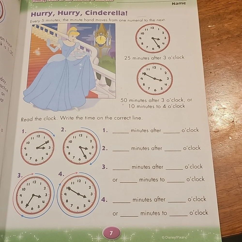 Disney Learning Time & Money Activity Book. Nwots, never used